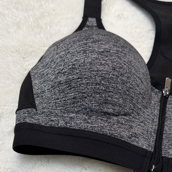 VSX Black and Gray Zip-Front Sports Bra - Picture 2 of 6